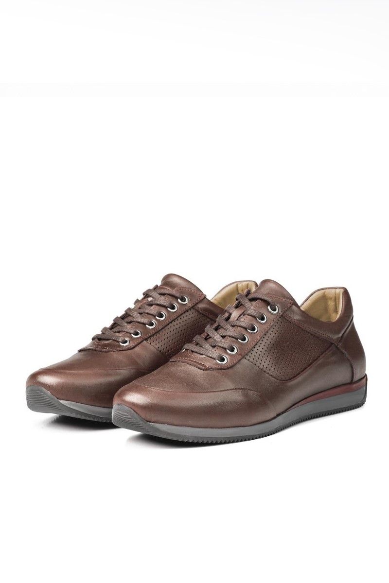 Ducavelli Men's Real Leather Trainers - Brown #316884