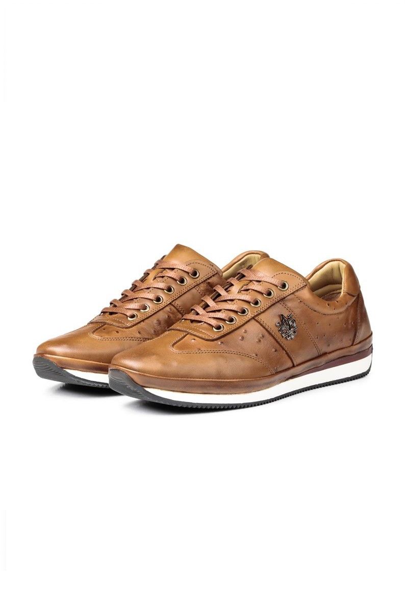 Ducavelli Men's Real Leather Trainers - Light Brown #311484