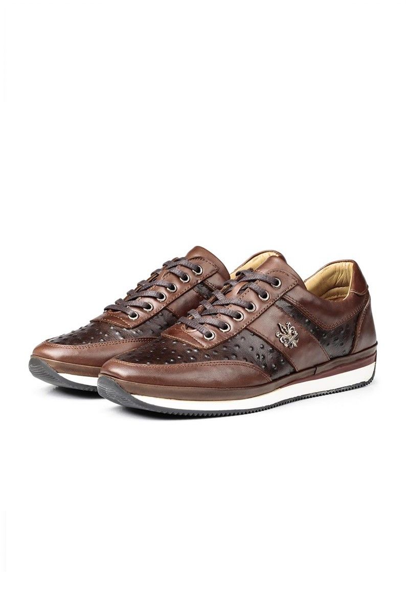 Ducavelli Men's Real Leather Trainers - Brown #311490