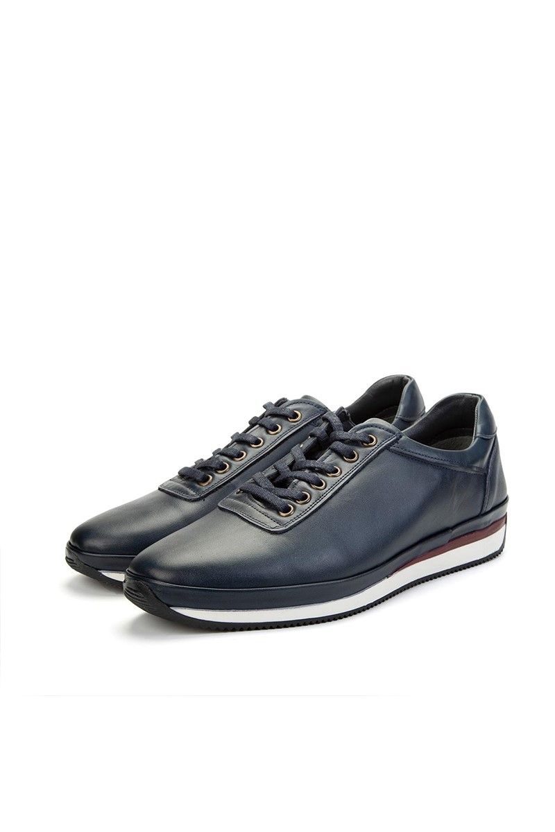Ducavelli Men's Real Leather Trainers - Dark Blue #308285