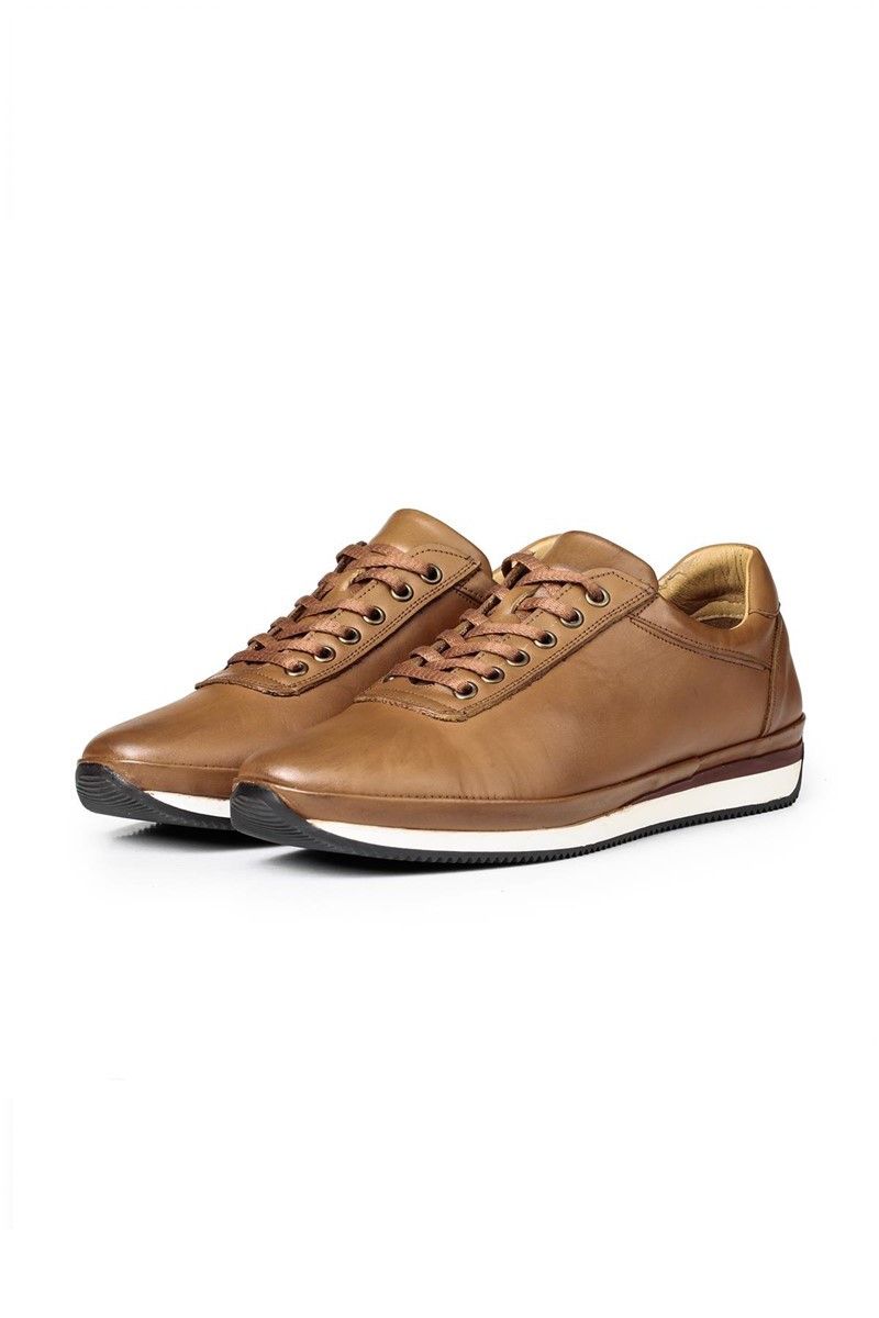 Ducavelli Men's Real Leather Trainers - Light Brown #311459