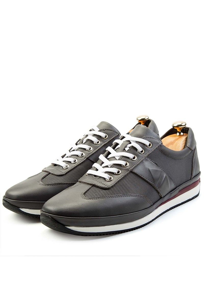 Ducavelli Men's Real Leather Trainers - Grey #308221