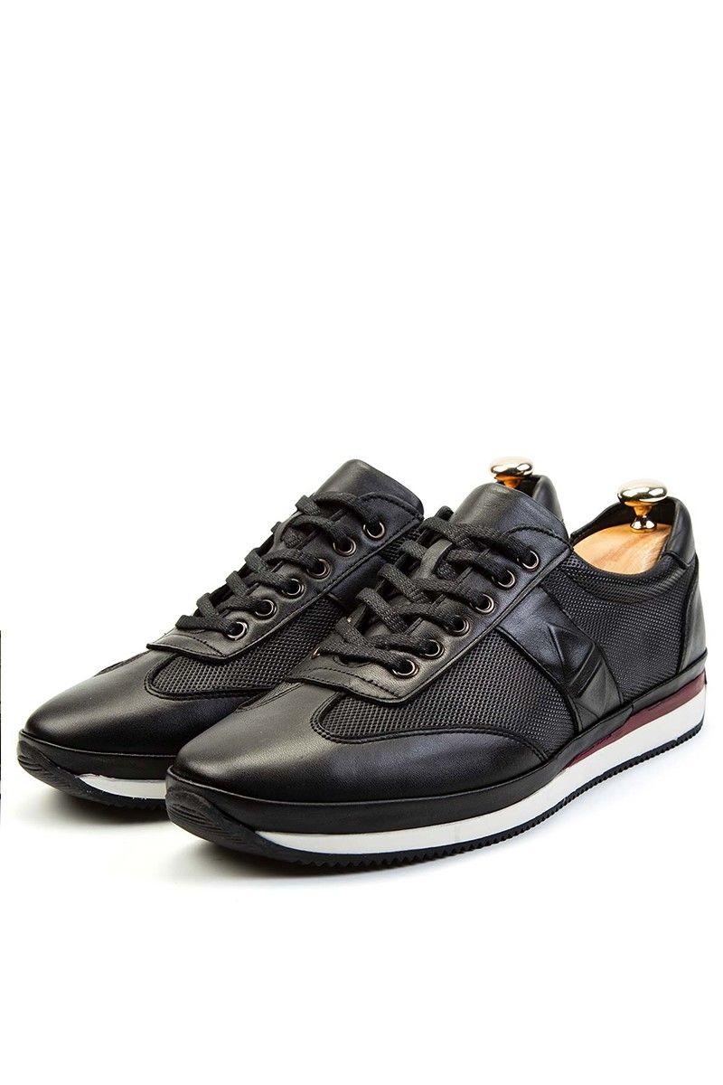 Ducavelli Men's Real Leather Trainers - Black #308223