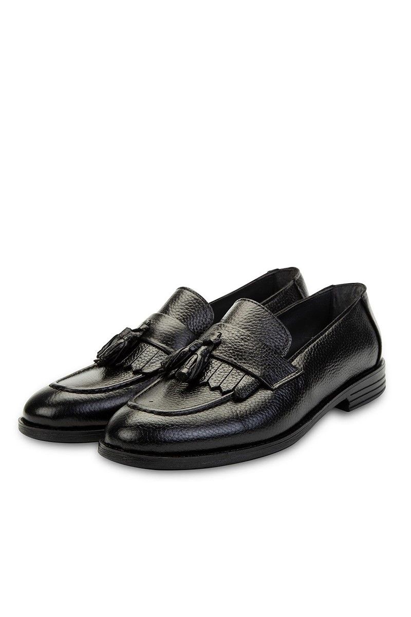 Ducavelli Men's Real Leather Tassel Kiltie Shoes - Black #308280