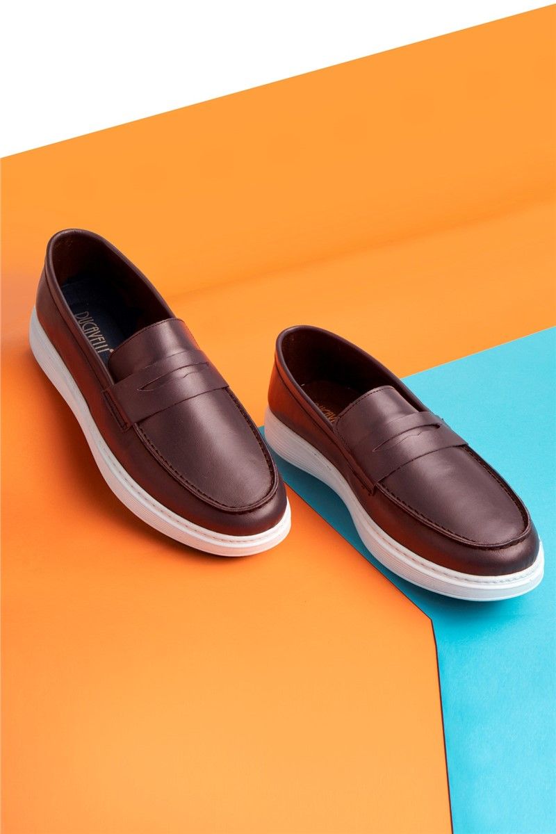 Ducavelli Men's leather shoes - Dark brown #333191