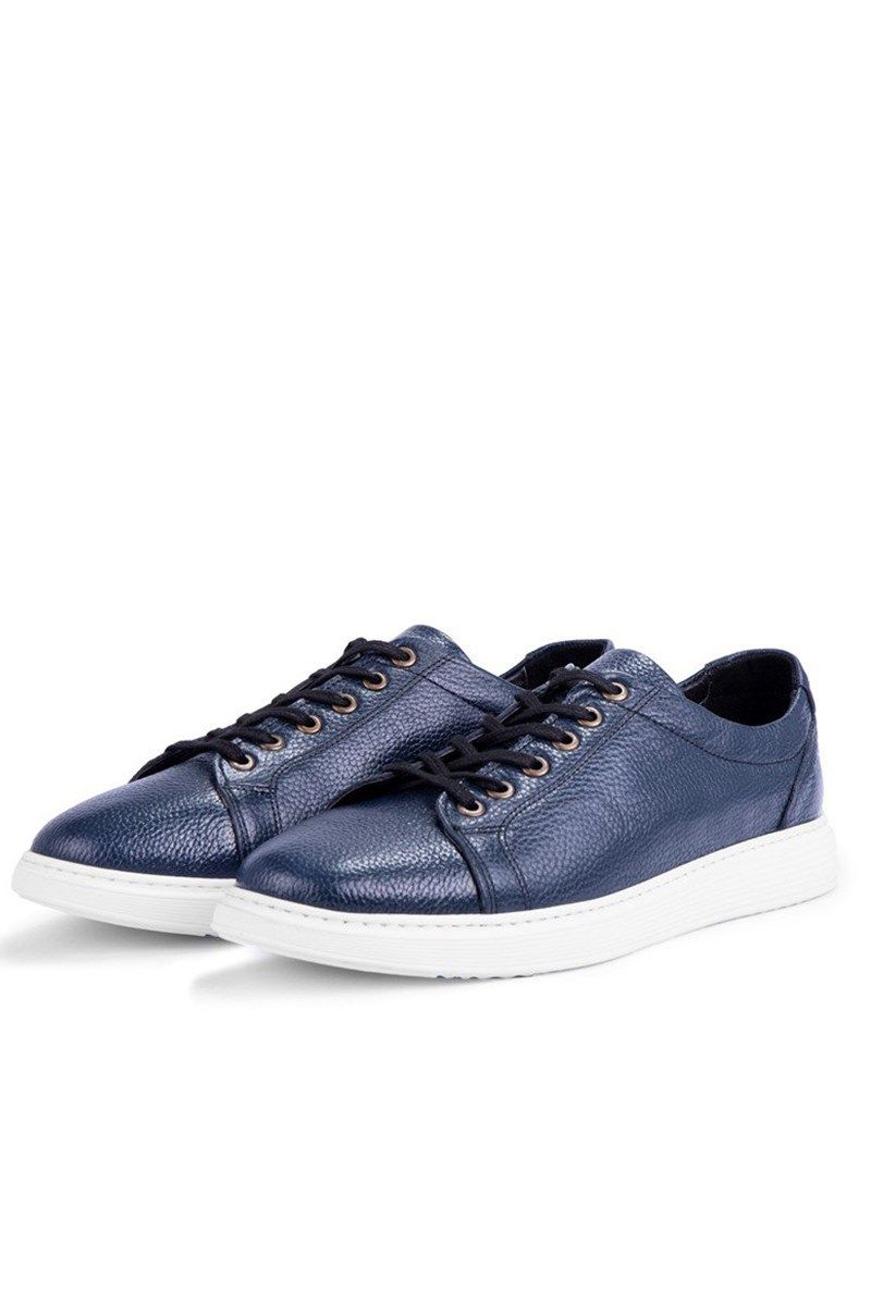 Ducavelli Men's Genuine Leather Shoes - Dark Blue #333132