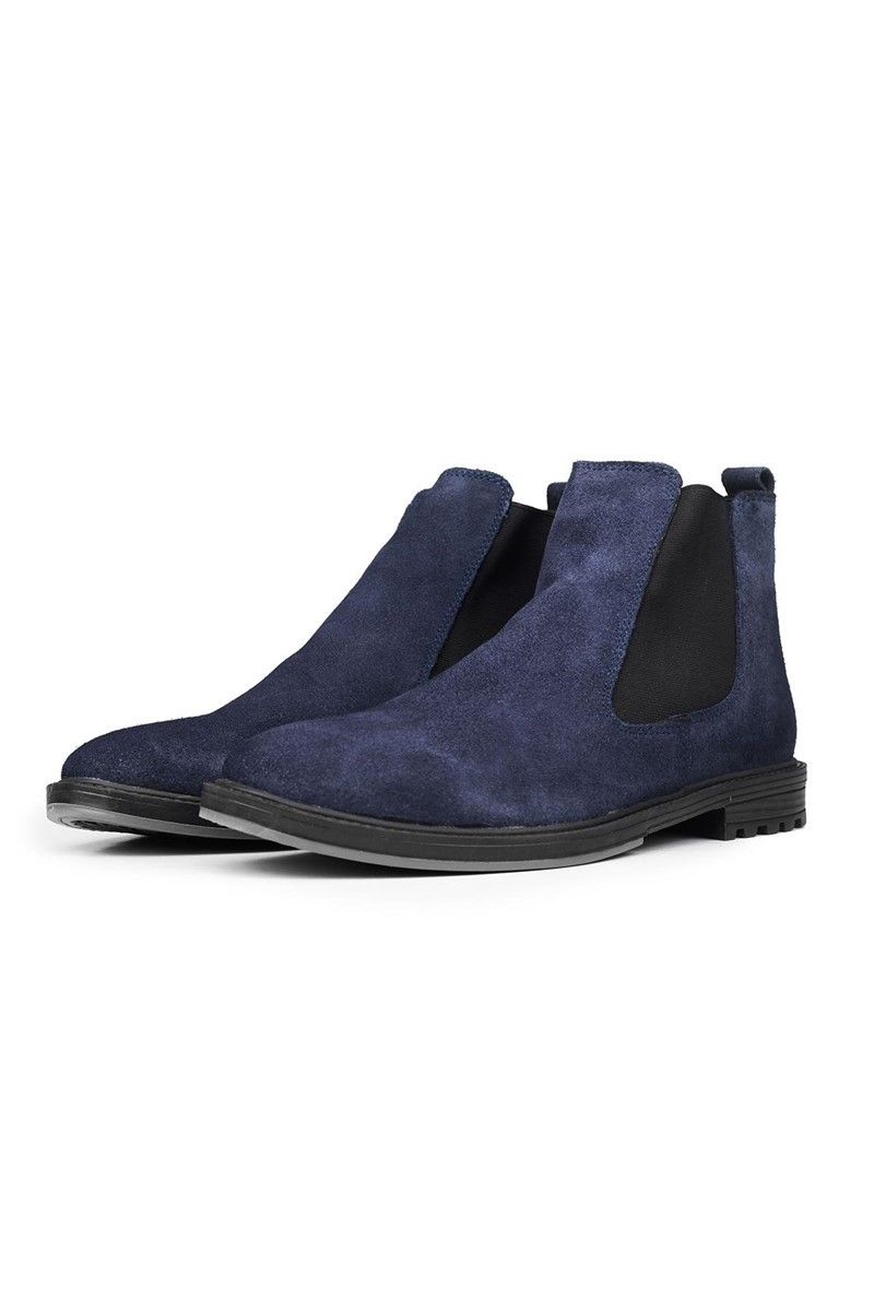 Ducavelli Men's Real Suede Chelsea Boots - Blue #316892