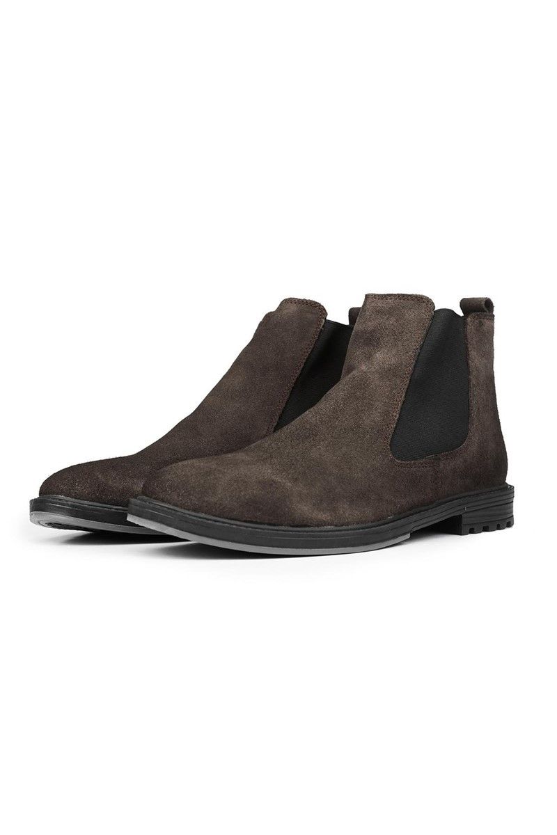 Ducavelli Men's Real Suede Chelsea Boots - Grey #316894