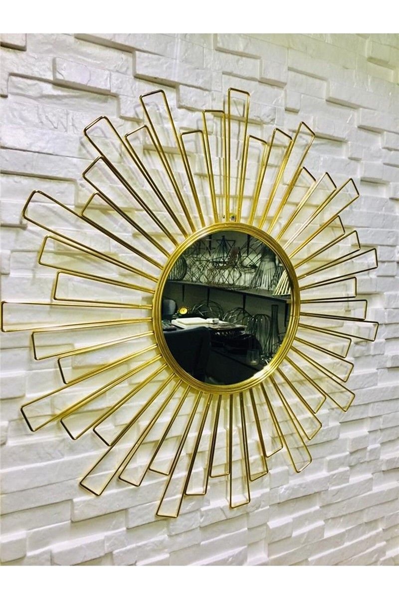 Ukrasno zidno ogledalo 76x76 cm - Zlatno #365622