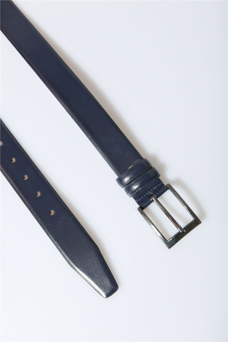 Cintura in pelle - Blu scuro 302960