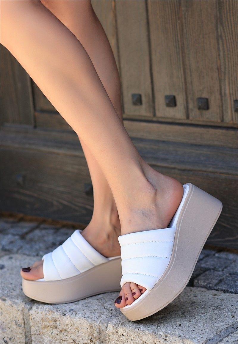 Women's Full Sole Slippers - White #371988