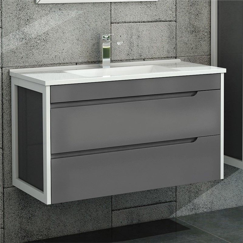 Emart Capri Cabinet with sink 100 cm - Anthracite #356773