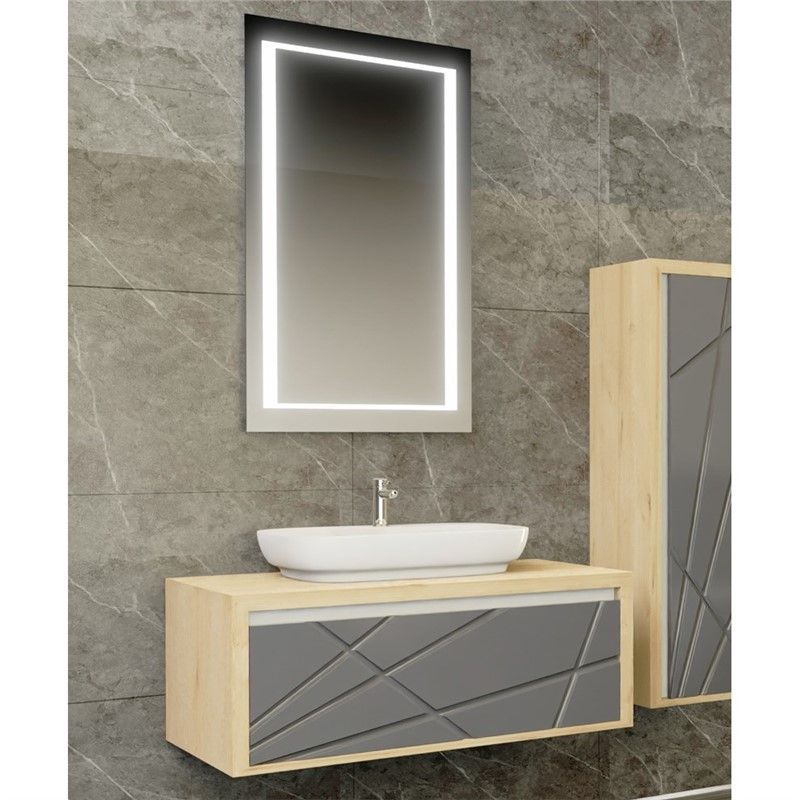 Emart Eva Bathroom cabinet 100 cm - Oak-Anthracite #356784