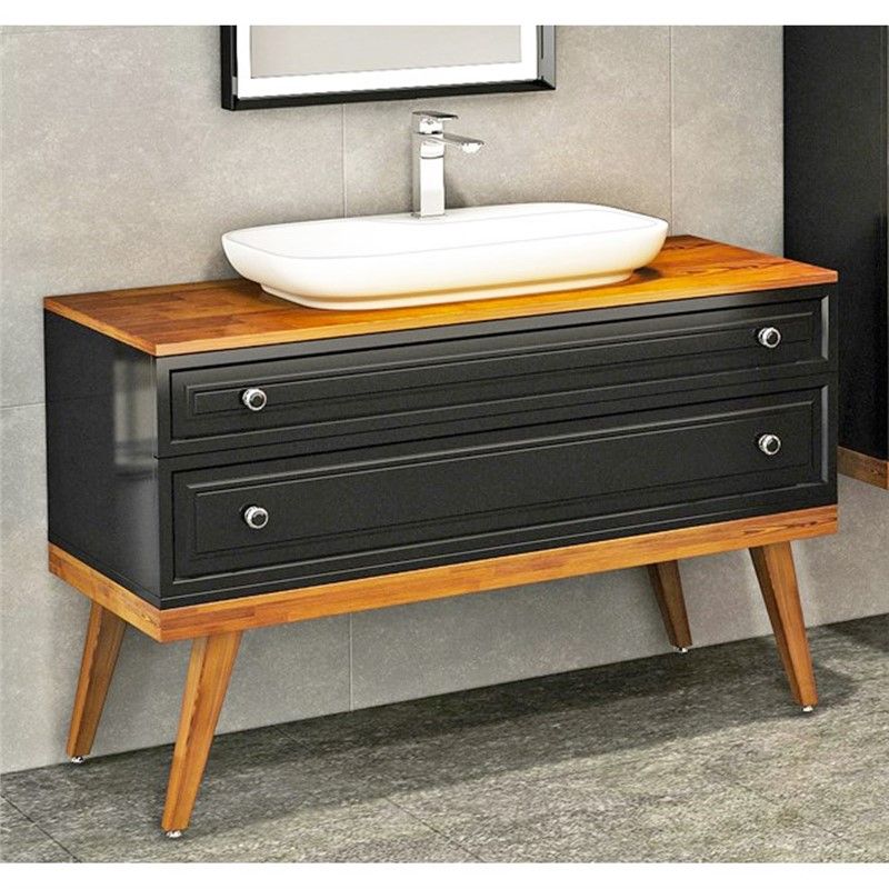 Emart Viola Bathroom Cabinet 120 cm - Black-Oak #356719