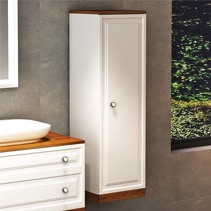 Emart Viola Bathroom Cabinet 35 cm - White-Walnut #356717