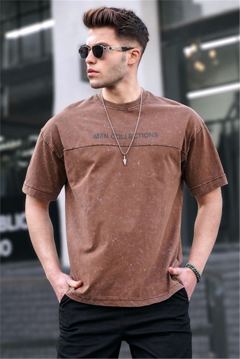Men's Oversize T-Shirt - Brown #328278