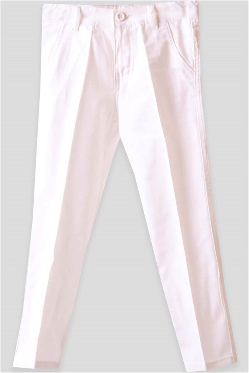 Children's linen pants for boys - Color Cream #378552