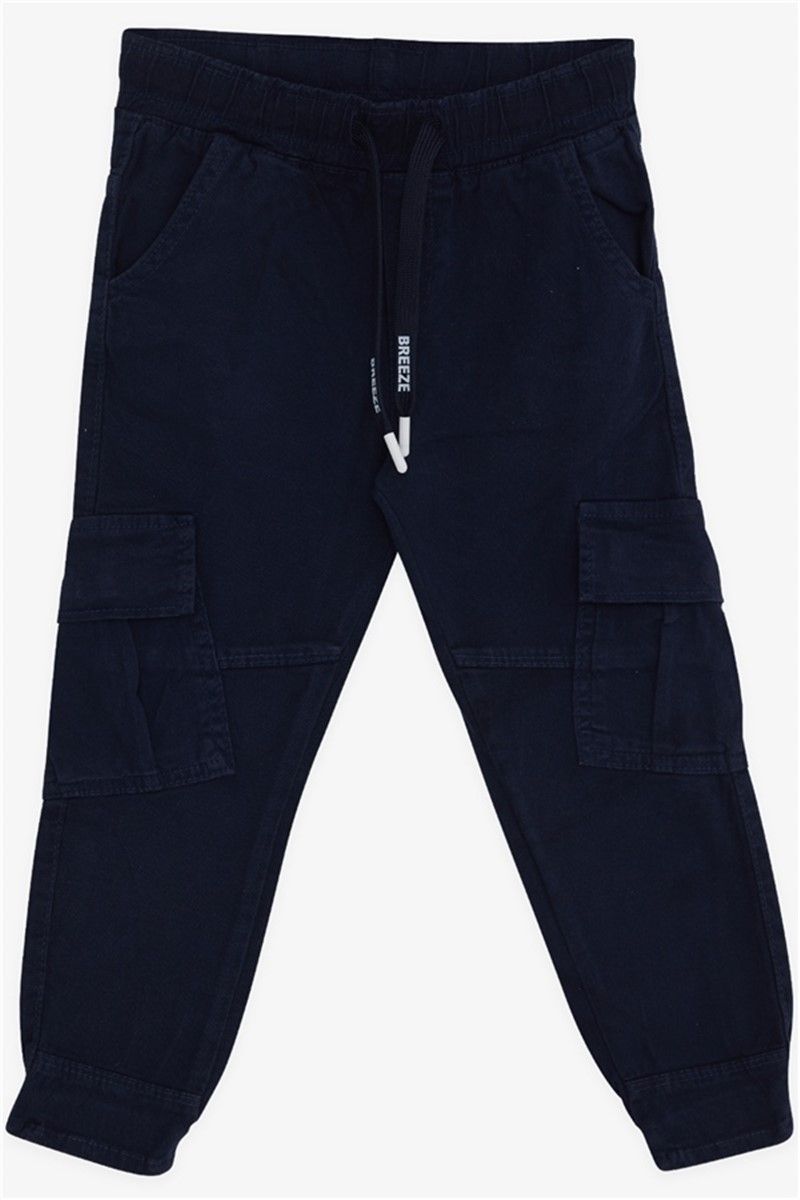 Jeans per ragazzi blu navy (3-7 anni) con tasche elastiche in vita # 380667