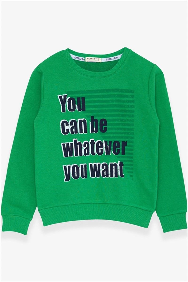 Children's sweatshirt for boys - Green #379940
