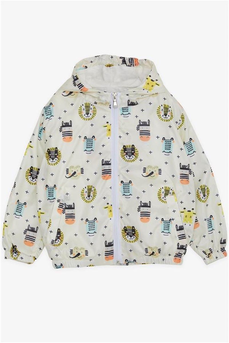 Children's rain jacket for a boy - Color Cream #381299