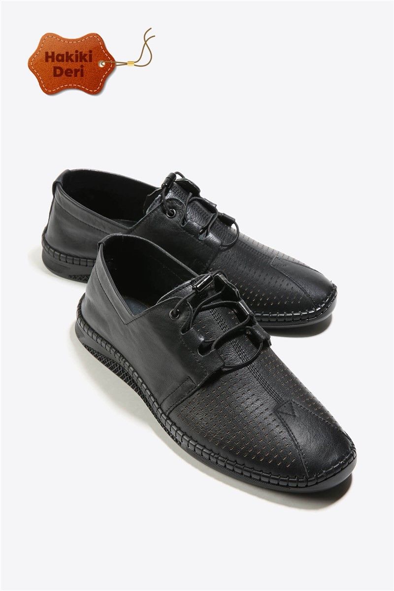 Muške cipele od prave kože - crne #333771