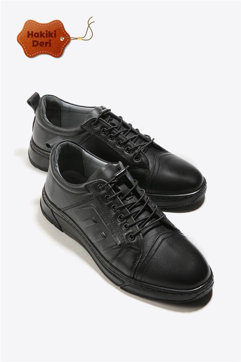 Men's leather shoes - Black #333778