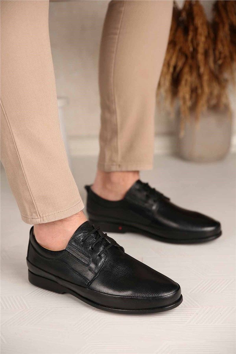 Men's Real Leather Shoes - Black #299292