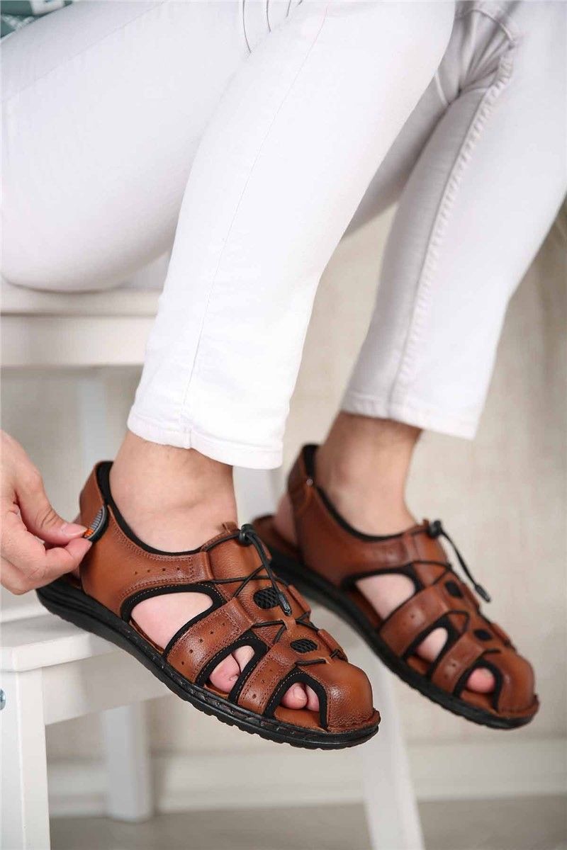 Men's Leather Sandals - Brown #301123