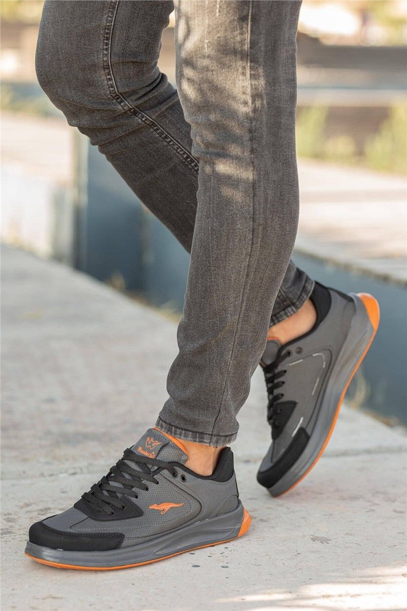 Scarpe sportive da uomo - Grigio con arancione # 358813