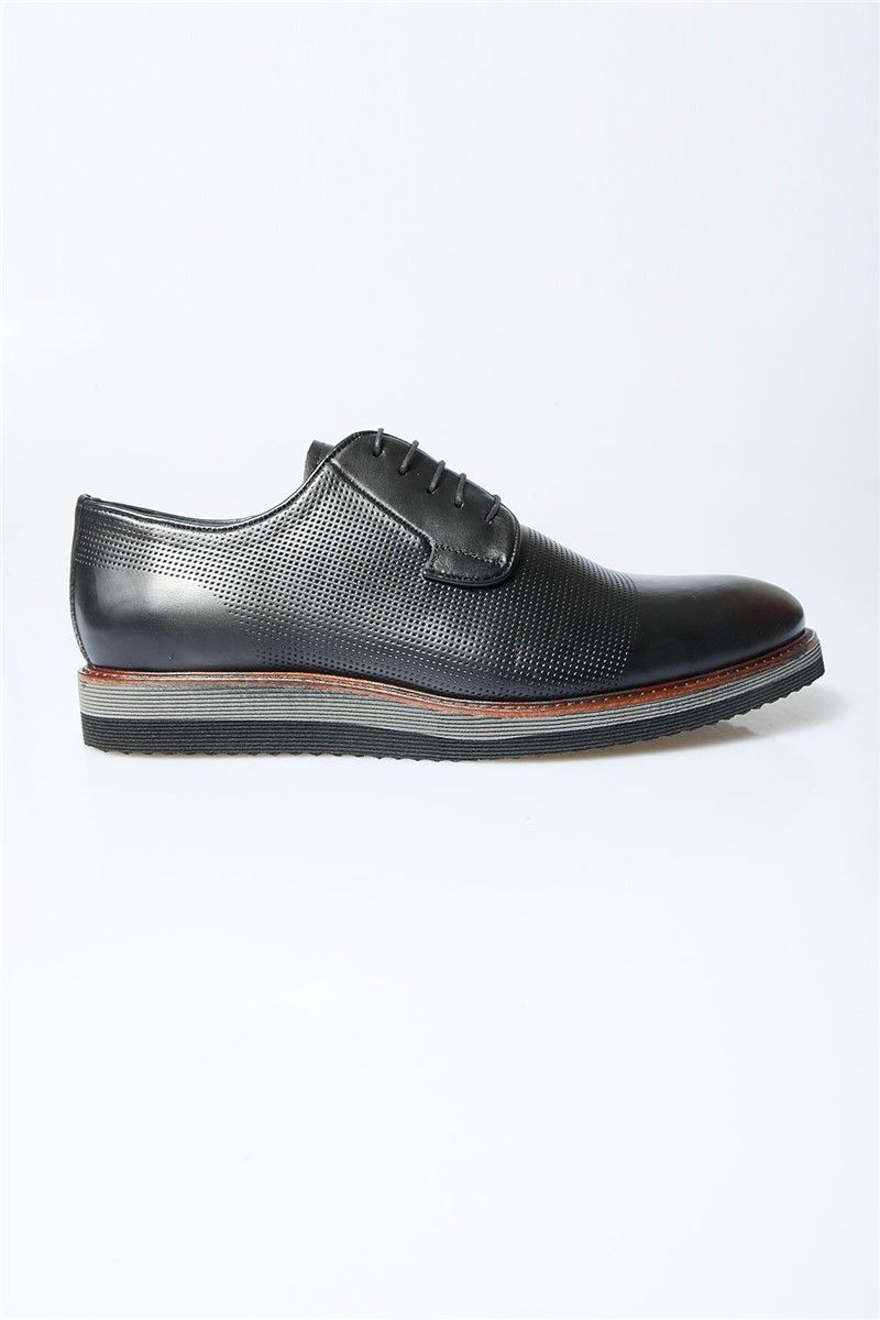 Centone Men's Real Leather Shoes - Black #307388