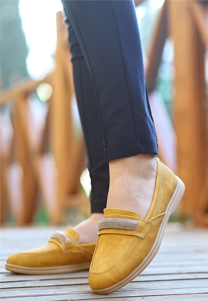 Women's Ballerina Shoes - Mustard Color #366826
