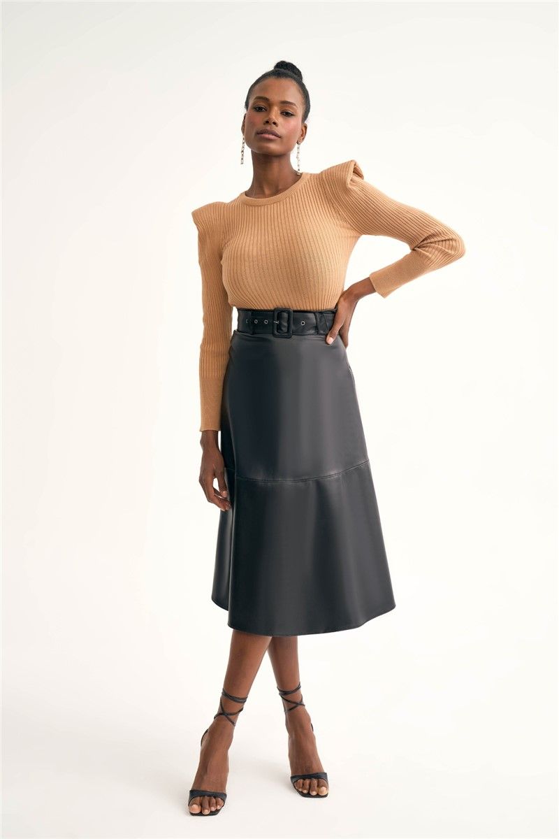 Women's leather skirt - Black #323064