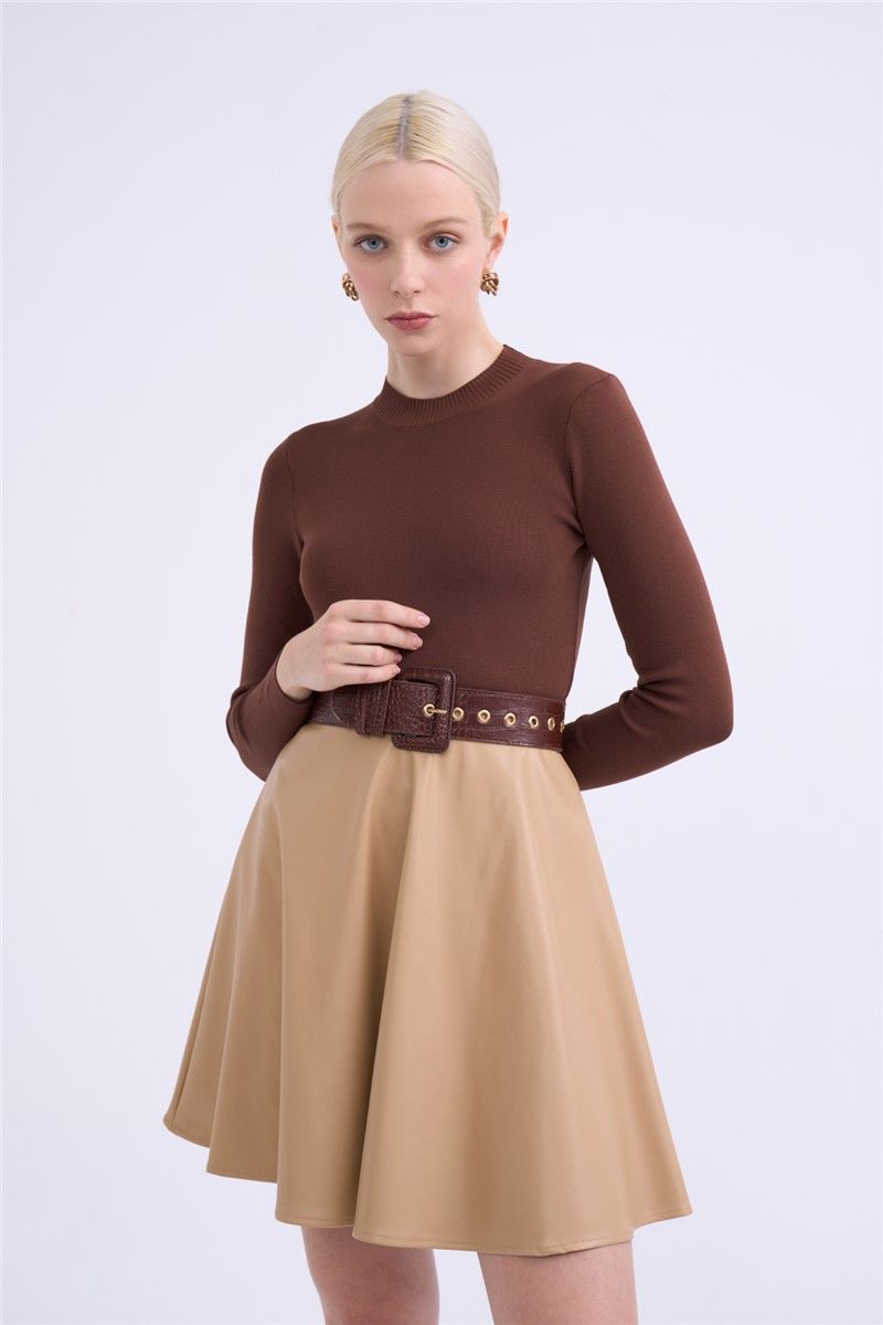 Sateen Women's Skirt - Beige #316547