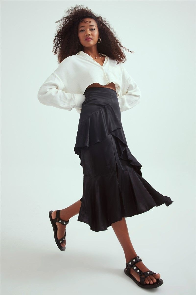 Sateen Women's Skirt - Black #309532