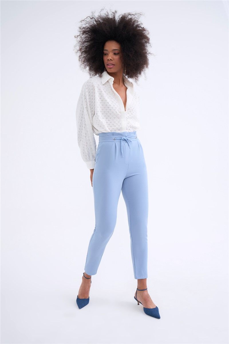 Sateen Women's Trousers - Light Blue #316439