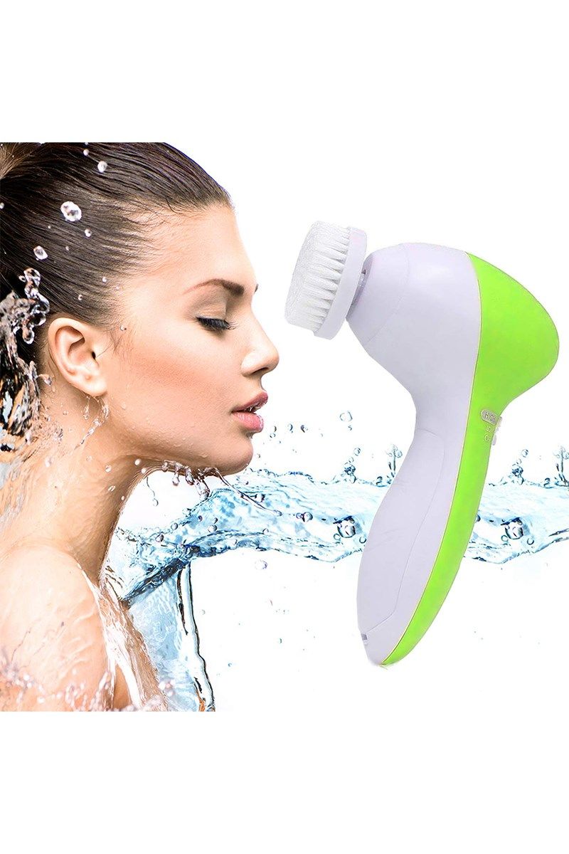 5 in 1 Facial cleansing brush- waterproof face spin brush set - Light Green 20231011002