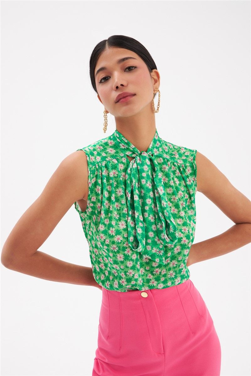 Women's sleeveless blouse - Green #331257
