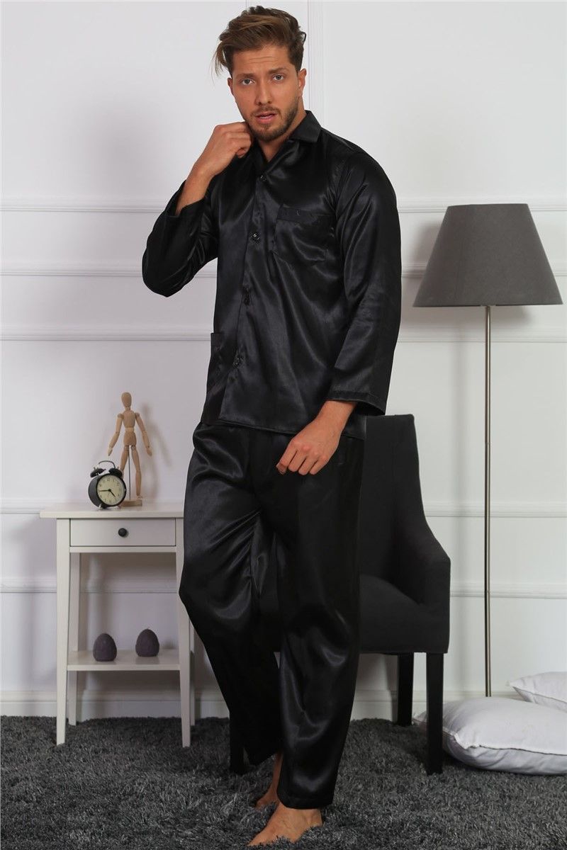 Muška satenska pidžama - crna #322787