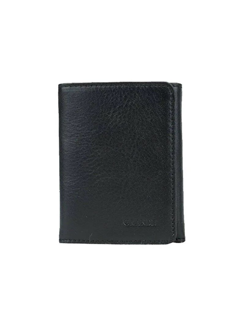 Men's leather wallet 1414 - Black #333983