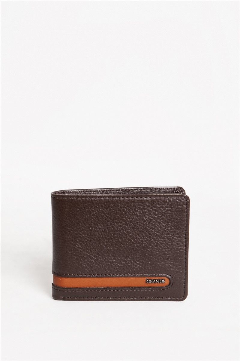 Men's Genuine Leather Wallet 1510 - Brown #366209