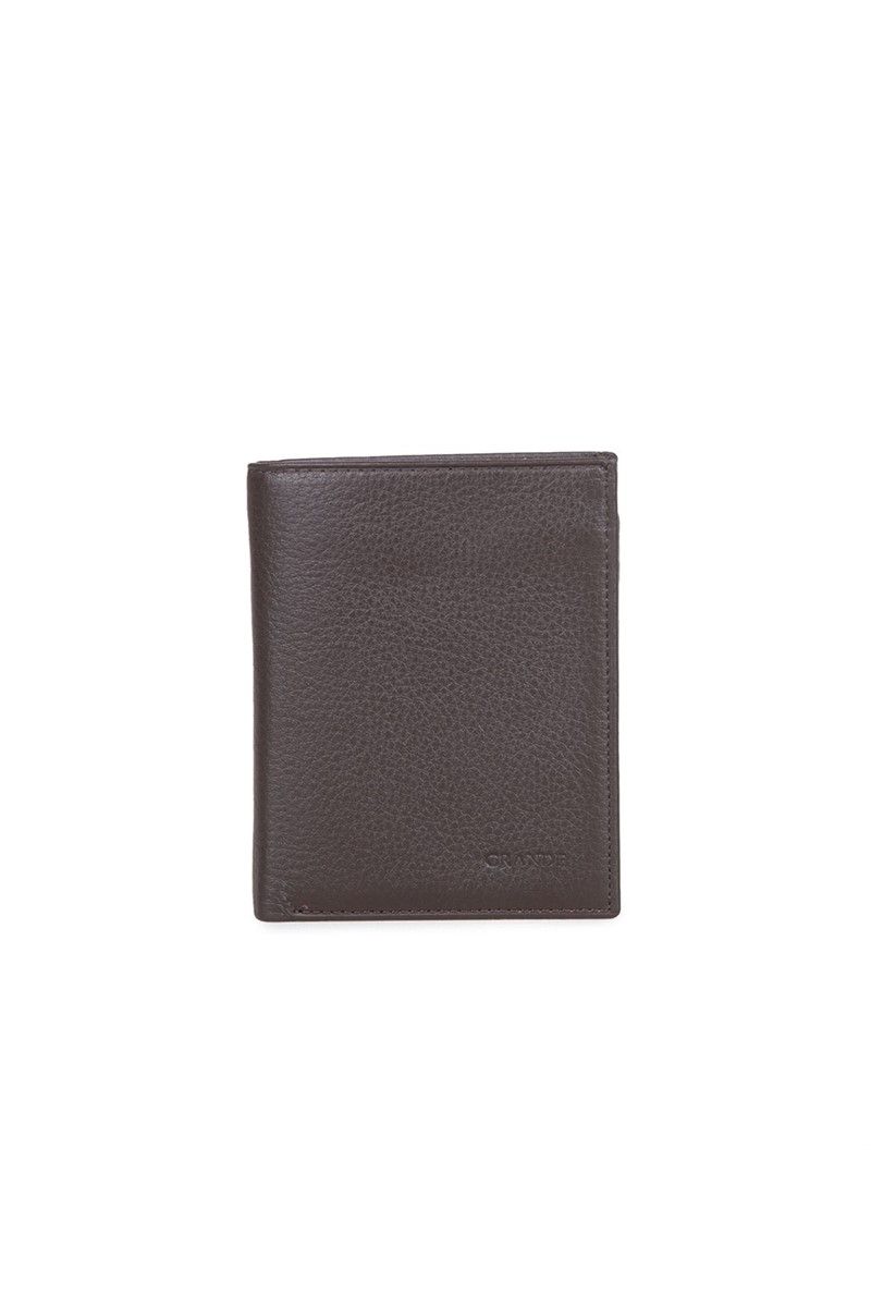 Men's leather wallet 1567 - Dark brown #334001