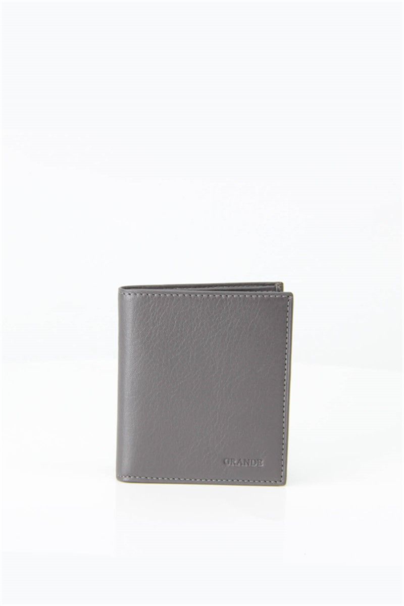 Men's leather purse 1582 - Light gray #334004