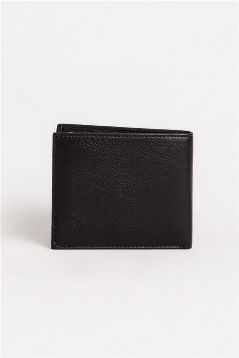 Men's purse-business card holder made of genuine leather 1595 - Black #334012