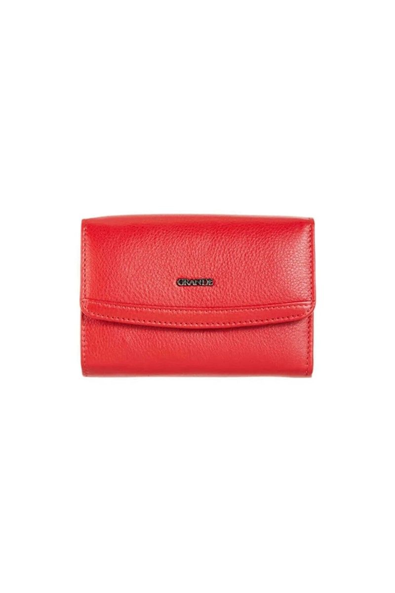 Women's purse made of genuine leather 2620 - Red #334032