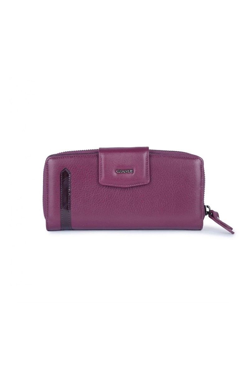 Women's purse made of genuine leather 2714 - Purple #334043