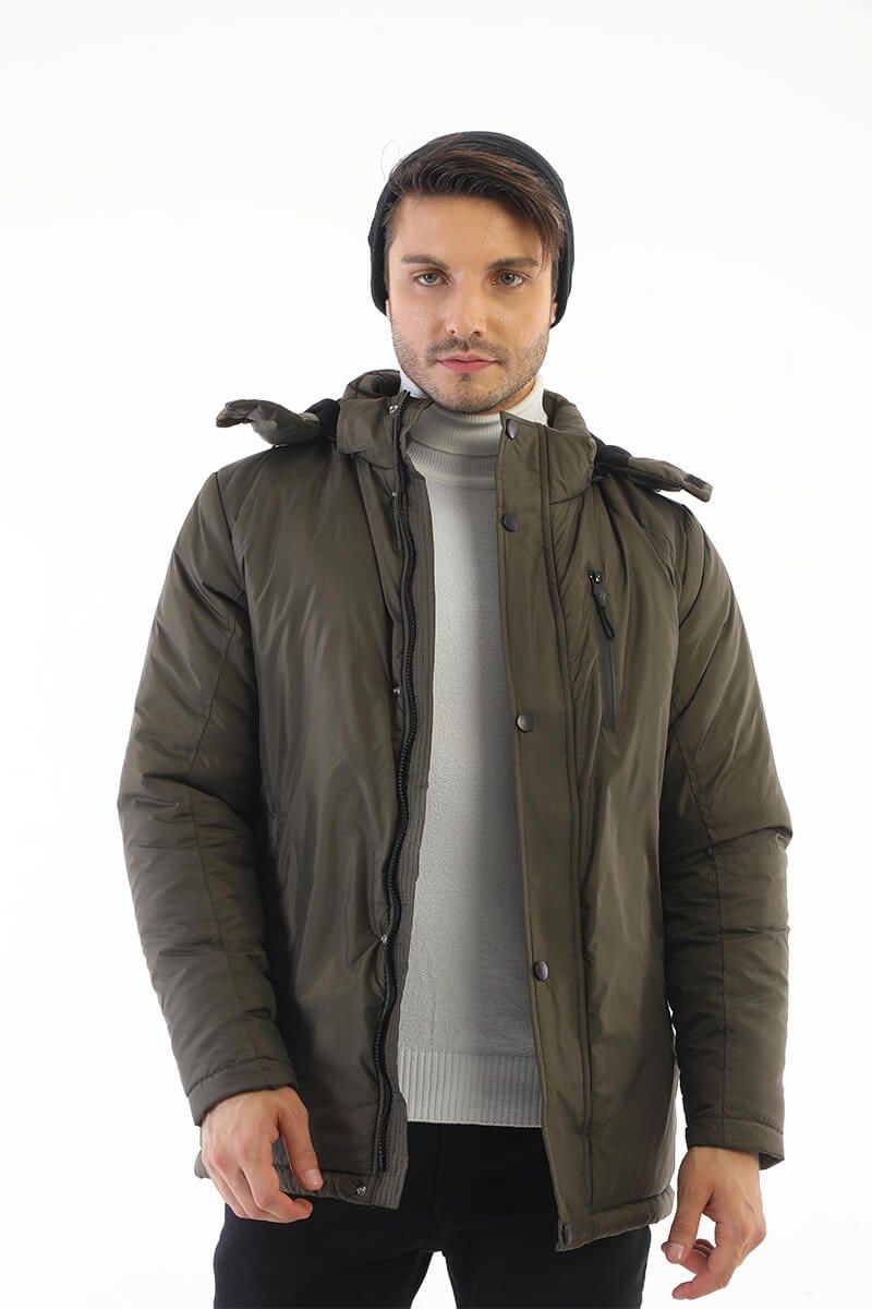 Muška vodootporna i vjetrootporna jakna s kapuljačom i podstava od flisa DP-160 - zelena #408307