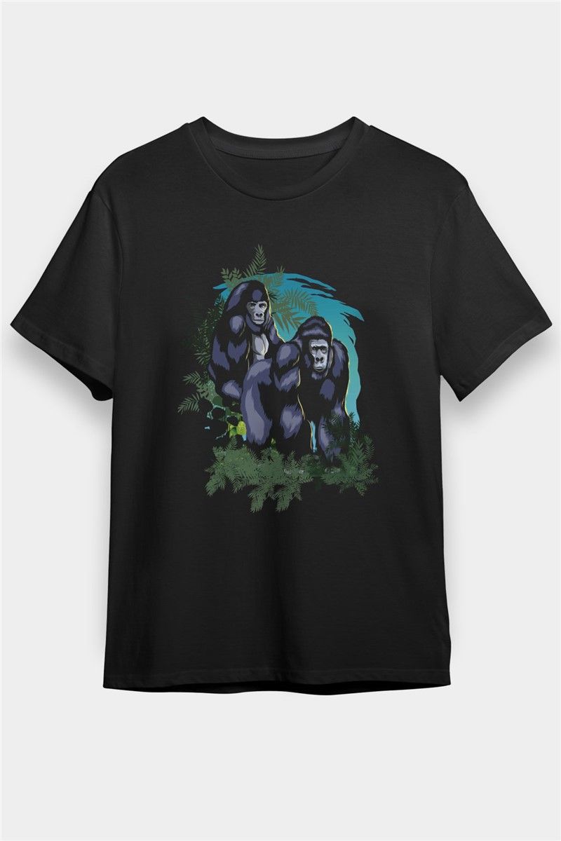 Unisex Print T-Shirt - Black #374026