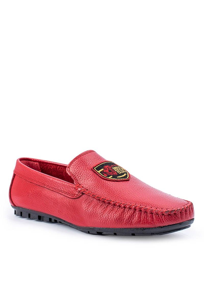 GPC POLO Men's genuine leather moccasins - Red 20230321080