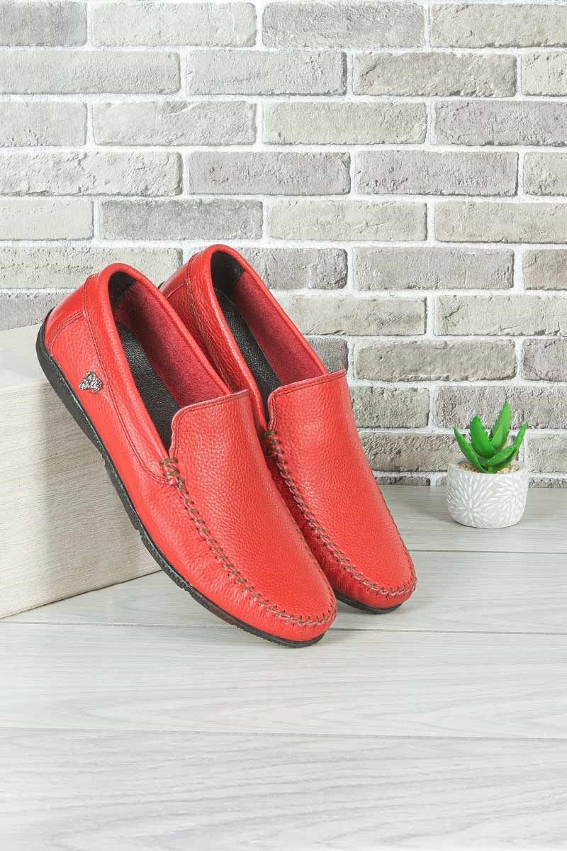GPC Men's Real Leather Loafers - Red #9979116