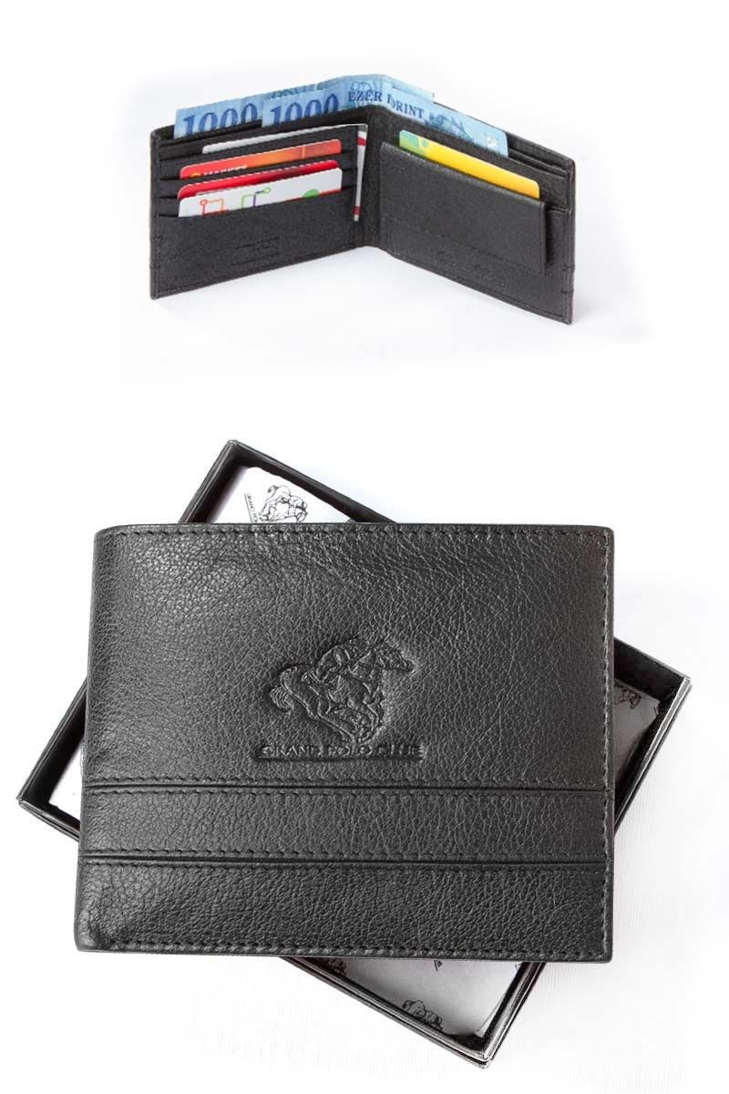 GPC Men's Natural Buffalo Leather Wallet - Black #9979194